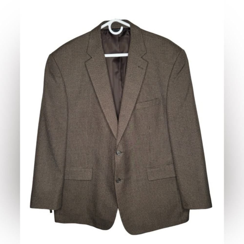 Joseph & Feiss 46R Brown & Black Checkered Sport Coat